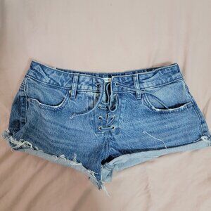 PacSun Lace-Up Denim Shorts